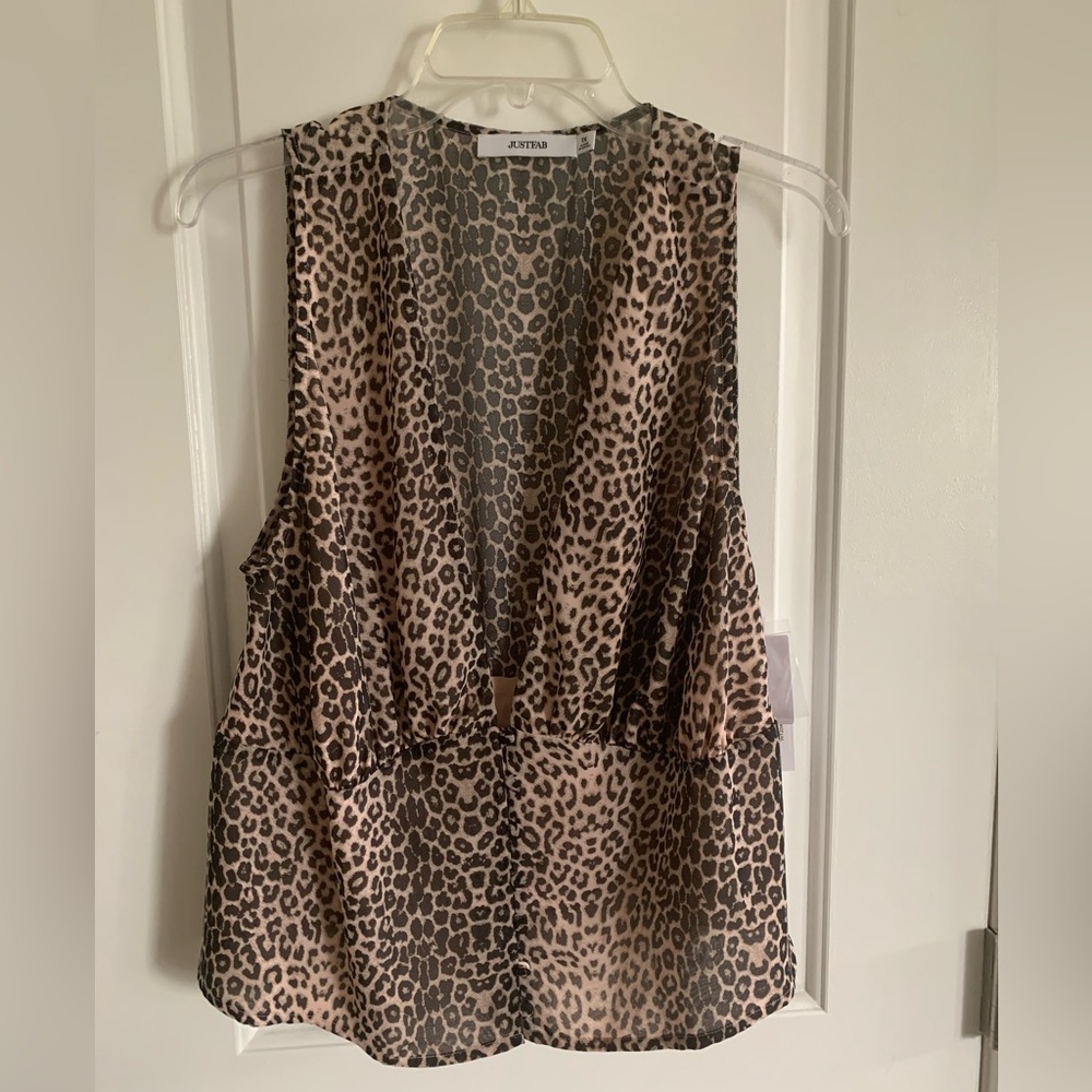 Just Fab Sheer Leopard Tank Dress Size 1X New with Tags
